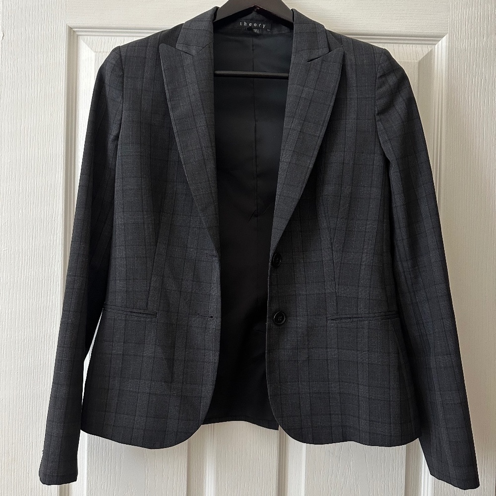 Theory Plaid Blazer | Size 6